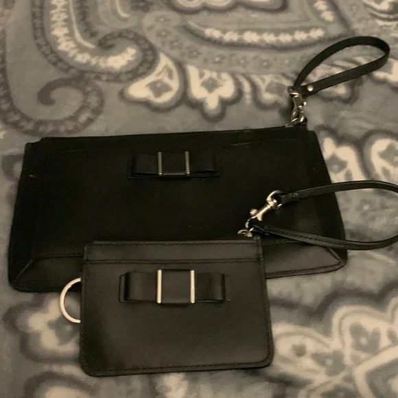 Coach wallet/wristlet with matching Id holder black - Picture 1 of 10